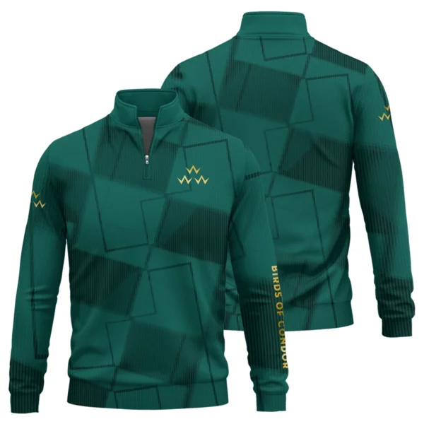 Birds of Condor Brand Exclusive Logo All Over Print Quarter Zip Sweatshirt HOGF030625A01BOC - Teal Green - Image 3
