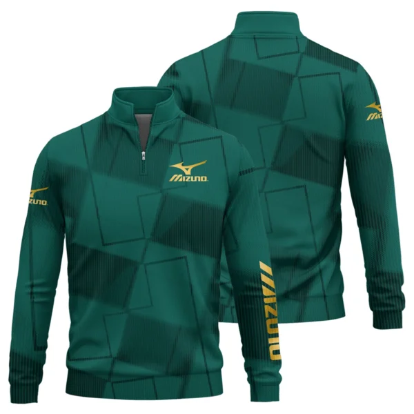 Mizuno Brand Exclusive Logo All Over Print Quarter Zip Sweatshirt HOGF030625A01MIZ - Teal Green - Image 3