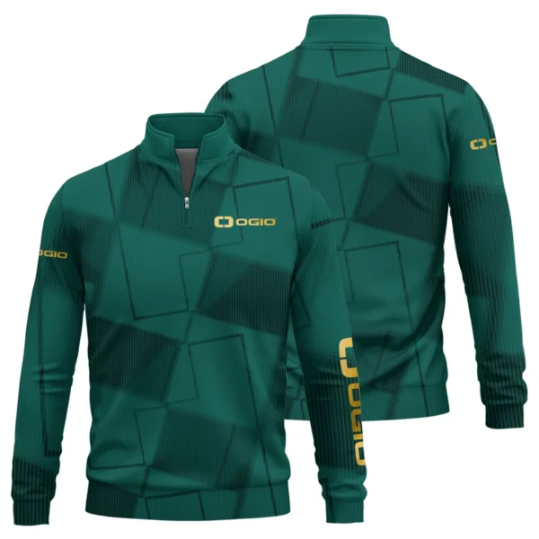 Ogio Brand Exclusive Logo All Over Print Quarter Zip Sweatshirt HOGF030625A01OG - Teal Green - Image 3