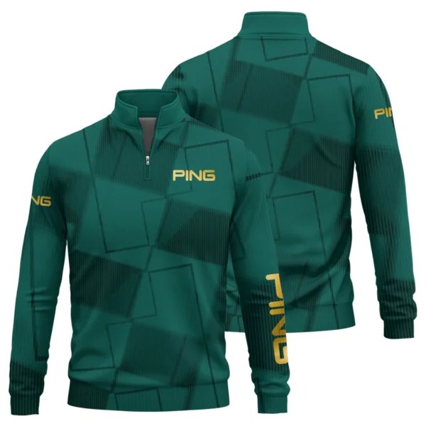 Ping Brand Exclusive Logo All Over Print Quarter Zip Sweatshirt HOGF030625A01PI - Teal Green - Image 3