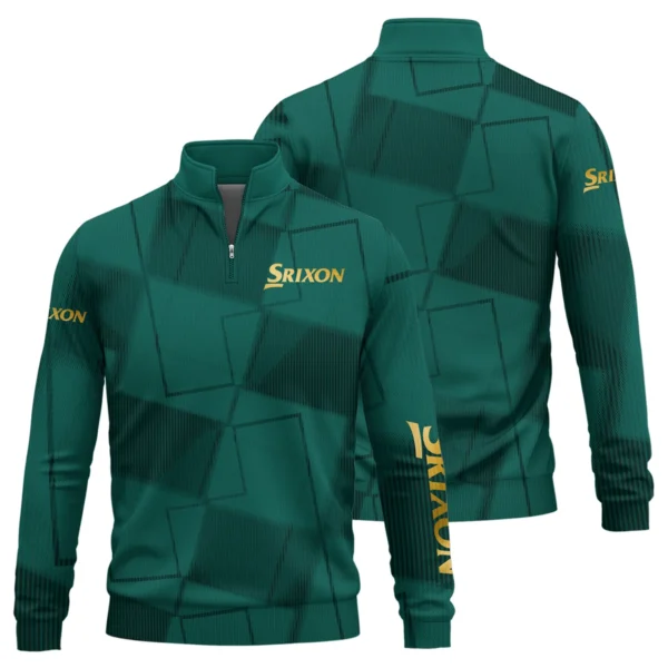 Srixon Brand Exclusive Logo All Over Print Quarter Zip Sweatshirt HOGF030625A01SR - Teal Green - Image 3