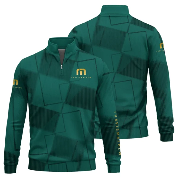 TravisMathew Brand Exclusive Logo All Over Print Quarter Zip Sweatshirt HOGF030625A01TRM - Teal Green - Image 3