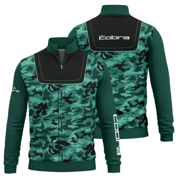Cobra Golf Brand Exclusive Logo All Over Print Quarter Zip Sweatshirt  HOGOF280525A01CB - Teal Green