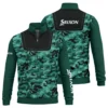 Srixon Brand Exclusive Logo All Over Print Quarter Zip Sweatshirt  HOGOF280525A01SR - Teal Green