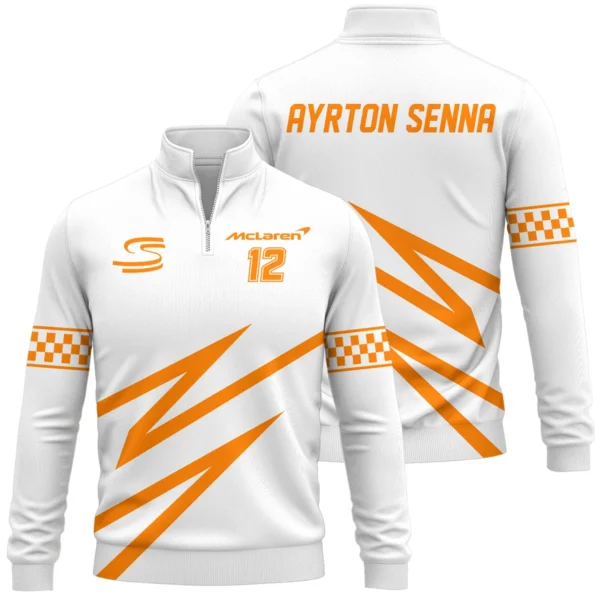 Ayrton Senna The Racing Legend McLaren F1 Exclusive Quarter-Zip Sweatshirt BLF16625A4QZS