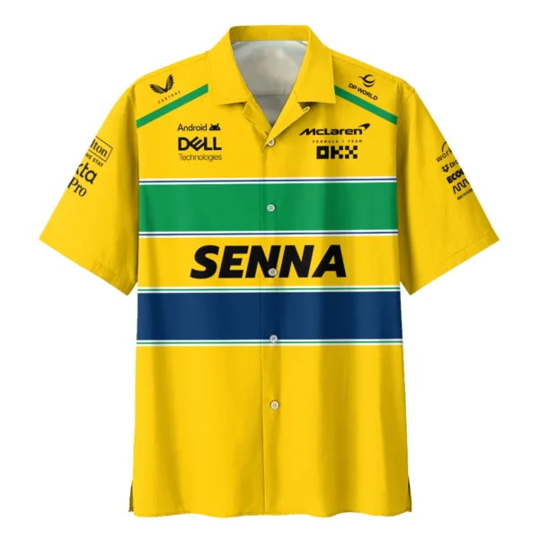 Ayrton Senna Flag And Helmet McLaren F1 Exclusive Hawaiian Shirt BLF13625A4HW - Image 2