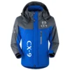 CX-9 Exclusive Logo Outdoor Plush Charging Suit Waterproof Windproof Jacket Detachable Hood BLC21525A1CX9 - Blue