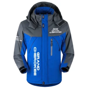 Grand Cherokee Exclusive Logo Outdoor Plush Charging Suit Waterproof Windproof Jacket Detachable Hood BLC21525A1GCK - Blue