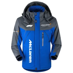 McLaren F1 Team Exclusive Logo Outdoor Plush Charging Suit Waterproof Windproof Jacket Detachable Hood BLF130525A1MCL - Blue