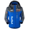 Red Bull Racing F1 Team Exclusive Logo Outdoor Plush Charging Suit Waterproof Windproof Jacket Detachable Hood BLF130525A1RBR - Blue