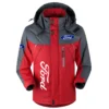 Ford Exclusive Logo Outdoor Plush Charging Suit Waterproof Windproof Jacket Detachable Hood BLC21525A1FRD1 - Red