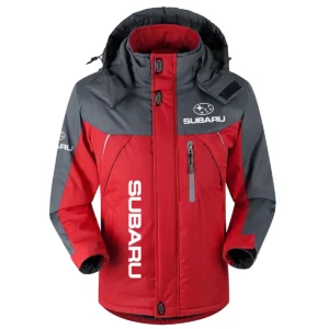 Subaru Exclusive Logo Outdoor Plush Charging Suit Waterproof Windproof Jacket Detachable Hood BLC21525A1SBR - Red