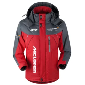 McLaren F1 Team Exclusive Logo Outdoor Plush Charging Suit Waterproof Windproof Jacket Detachable Hood BLF130525A1MCL - Red