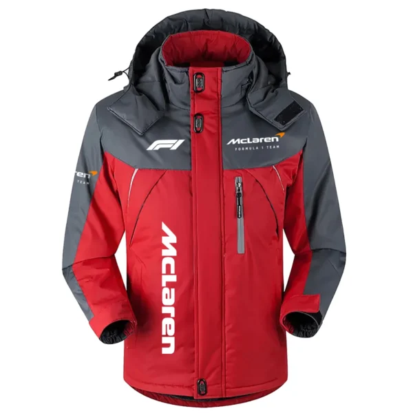McLaren F1 Team Exclusive Logo Outdoor Plush Charging Suit Waterproof Windproof Jacket Detachable Hood BLF130525A1MCL - Red