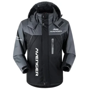 Avenger Exclusive Logo Outdoor Plush Charging Suit Waterproof Windproof Jacket Detachable Hood BLC21525A1AVG - Black