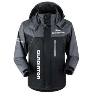 Gladiator Exclusive Logo Outdoor Plush Charging Suit Waterproof Windproof Jacket Detachable Hood BLC21525A1GDT - Black