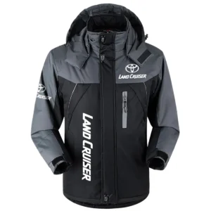 Land Cruiser Exclusive Logo Outdoor Plush Charging Suit Waterproof Windproof Jacket Detachable Hood BLC21525A1LCR - Black