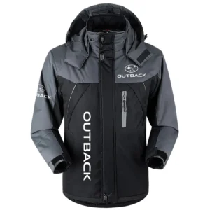 Outback Exclusive Logo Outdoor Plush Charging Suit Waterproof Windproof Jacket Detachable Hood BLC21525A1OTB - Black