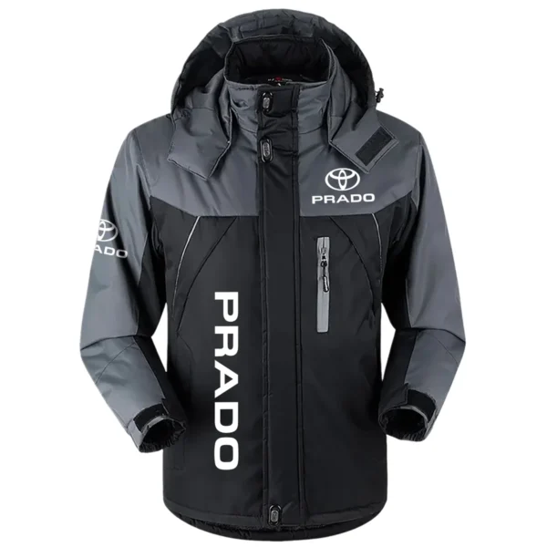 Prado Exclusive Logo Outdoor Plush Charging Suit Waterproof Windproof Jacket Detachable Hood BLC21525A1PRD - Black
