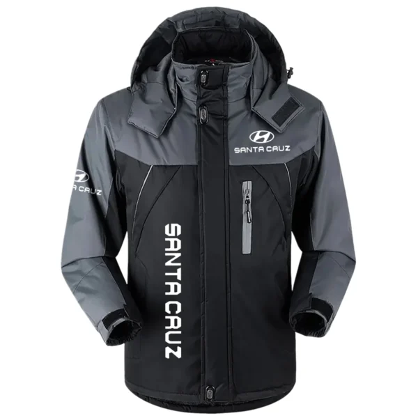 Santa Cruz Exclusive Logo Outdoor Plush Charging Suit Waterproof Windproof Jacket Detachable Hood BLC21525A1STC - Black