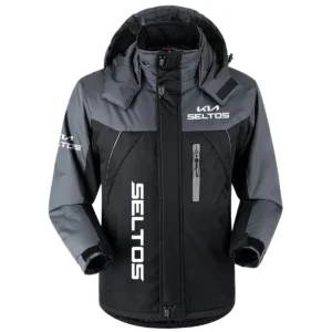 Seltos Exclusive Logo Outdoor Plush Charging Suit Waterproof Windproof Jacket Detachable Hood BLC21525A1STS - Black