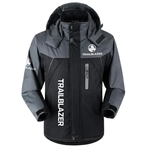 Trailblazer Exclusive Logo Outdoor Plush Charging Suit Waterproof Windproof Jacket Detachable Hood BLC21525A1TBZ - Black