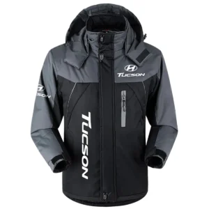 Tucson Exclusive Logo Outdoor Plush Charging Suit Waterproof Windproof Jacket Detachable Hood BLC21525A1TSN - Black