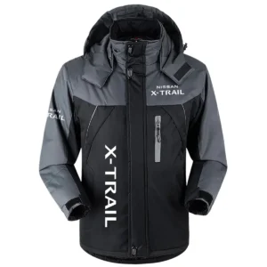 X-Trail Exclusive Logo Outdoor Plush Charging Suit Waterproof Windproof Jacket Detachable Hood BLC21525A1XTL - Black