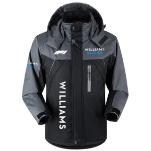 Williams F1 Team Exclusive Logo Outdoor Plush Charging Suit Waterproof Windproof Jacket Detachable Hood BLF130525A1WIL - Black