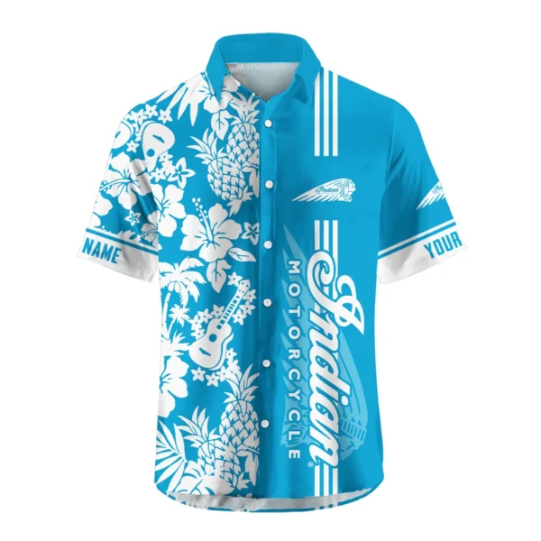 Indian Motorcycle Exclusive Logo Hawaian Shirt QTVA160425HW02IND - Aqua Blue - Image 2