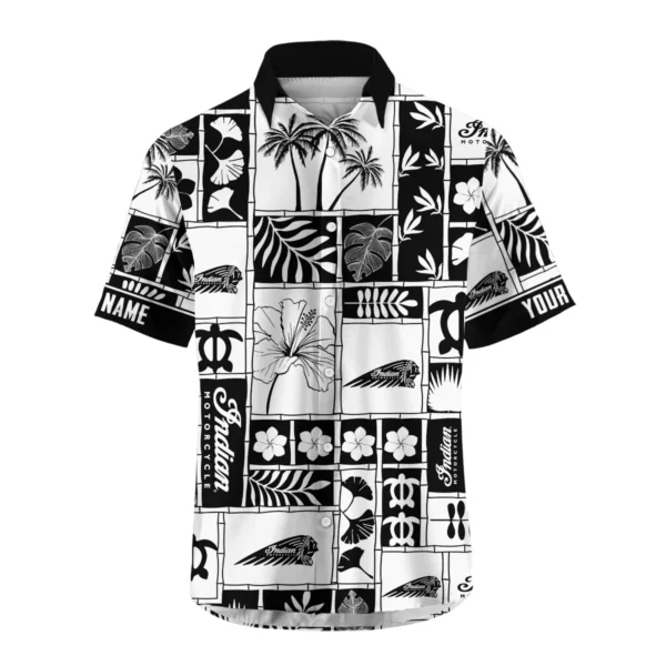 Indian Motorcycle Exclusive Logo Hawaian Shirt QTVA150425HWIND - Black - Image 2