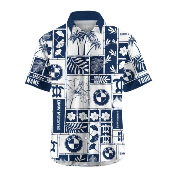 BMW Motorrad Exclusive Logo Hawaian Shirt QTVA150425HWBMW - Navy Blue - Image 2