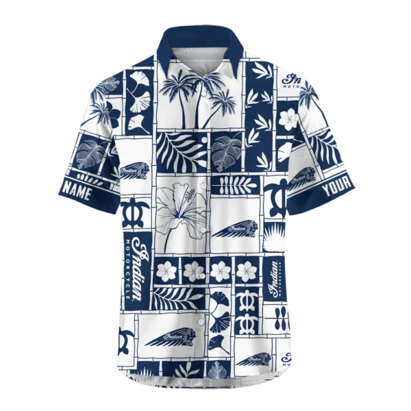 Indian Motorcycle Exclusive Logo Hawaian Shirt QTVA150425HWIND - Navy Blue - Image 2