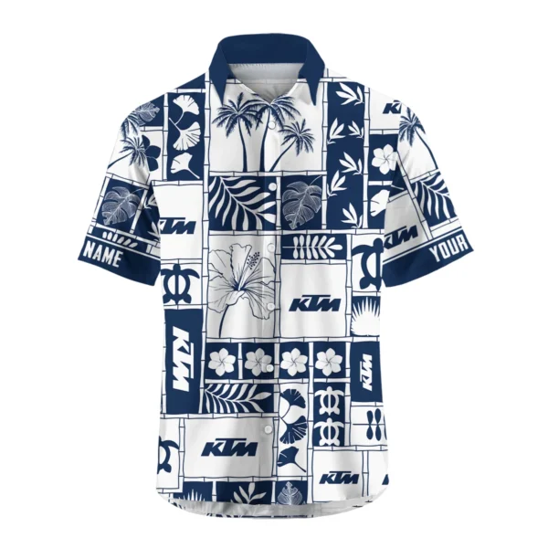 KTM Exclusive Logo Hawaian Shirt QTVA150425HWKTM - Navy Blue - Image 2