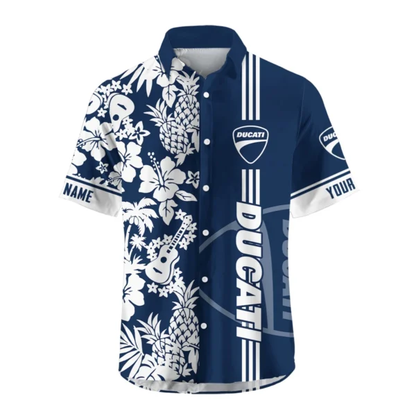Ducati Exclusive Logo Hawaian Shirt QTVA160425HW02DUC - Navy Blue - Image 2