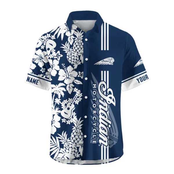 Indian Motorcycle Exclusive Logo Hawaian Shirt QTVA160425HW02IND - Navy Blue - Image 2