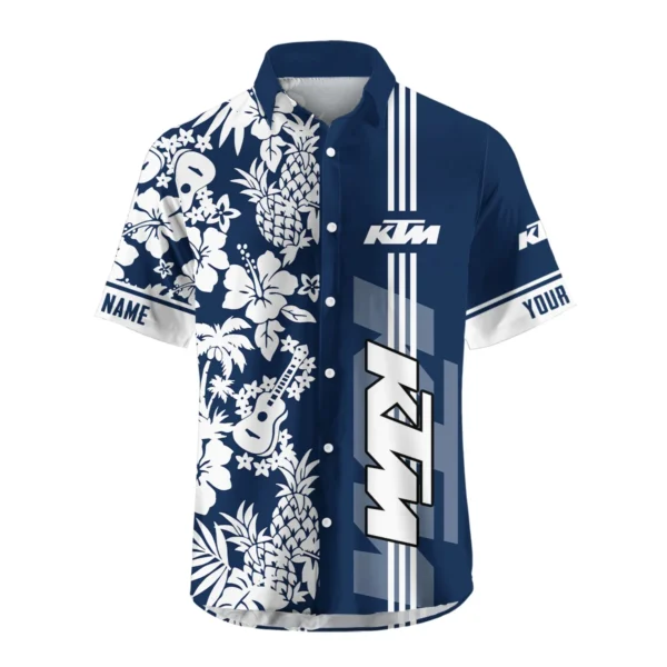 KTM Exclusive Logo Hawaian Shirt QTVA160425HW02KTM - Navy Blue - Image 2