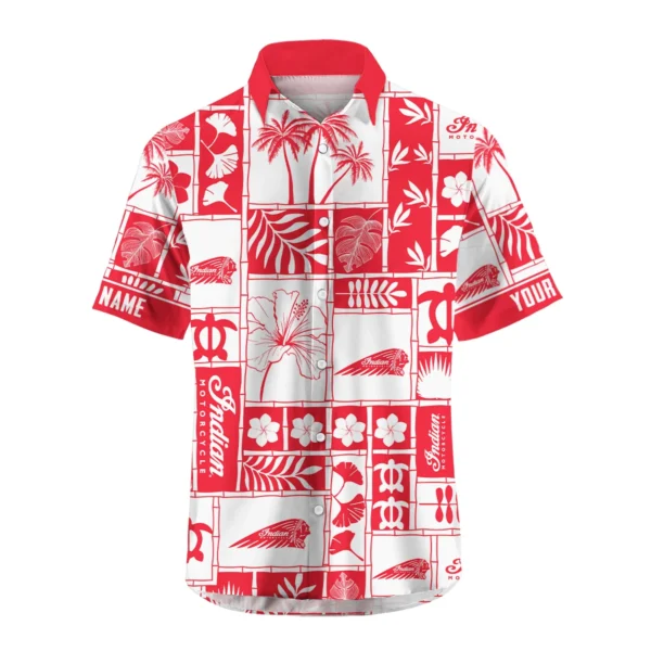 Indian Motorcycle Exclusive Logo Hawaian Shirt QTVA150425HWIND - Red - Image 2