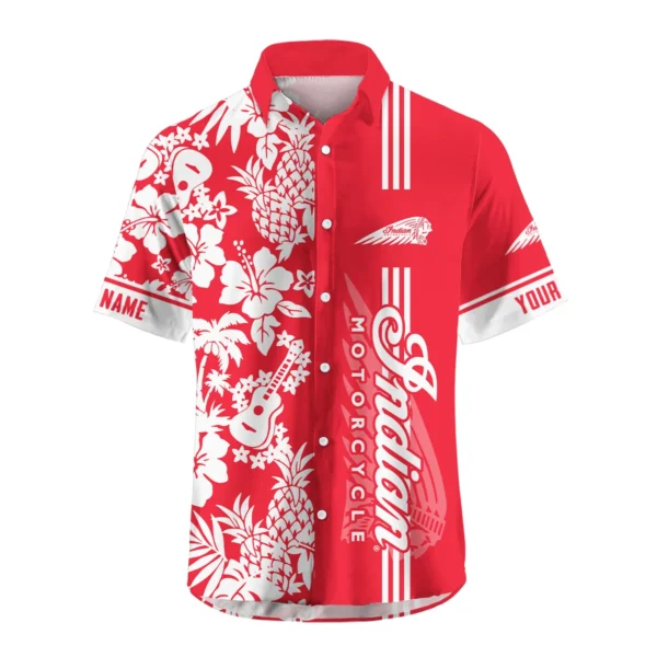Indian Motorcycle Exclusive Logo Hawaian Shirt QTVA160425HW02IND - Red - Image 2