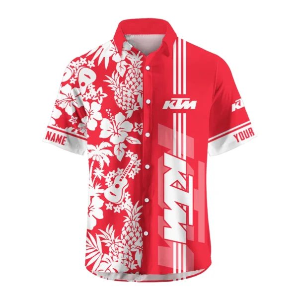 KTM Exclusive Logo Hawaian Shirt QTVA160425HW02KTM - Red - Image 2
