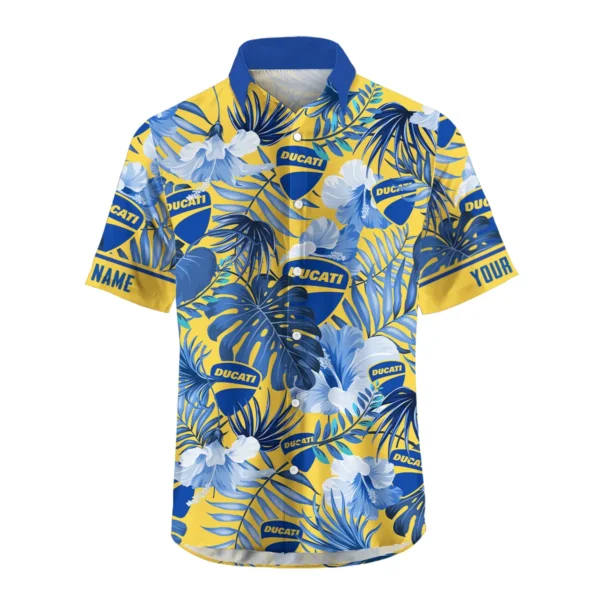 Ducati Exclusive Logo Hawaian Shirt QTVA210425HW03DUC - Yeallow - Image 2