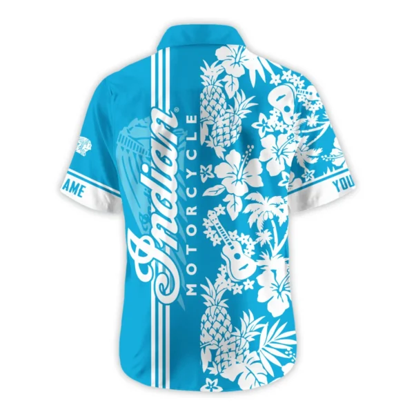 Indian Motorcycle Exclusive Logo Hawaian Shirt QTVA160425HW02IND - Aqua Blue - Image 3