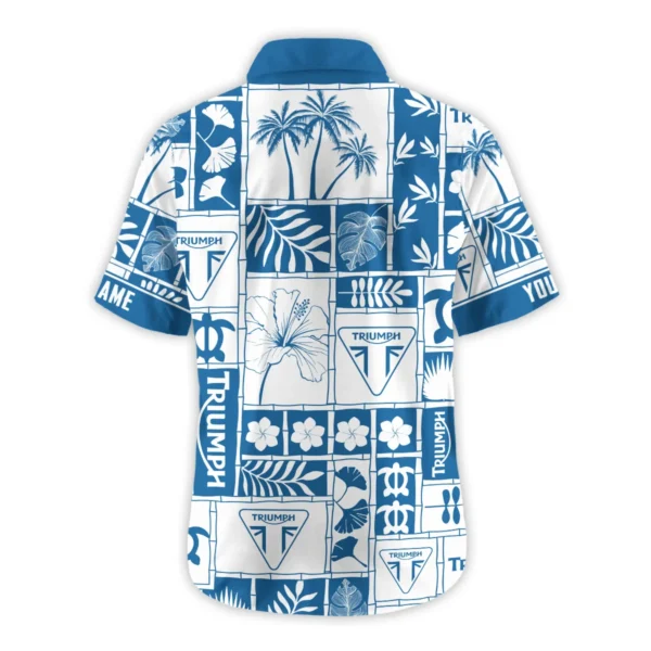 Triumph Motorcycles Exclusive Logo Hawaian Shirt QTVA150425HWTRI - Dark Blue - Image 3