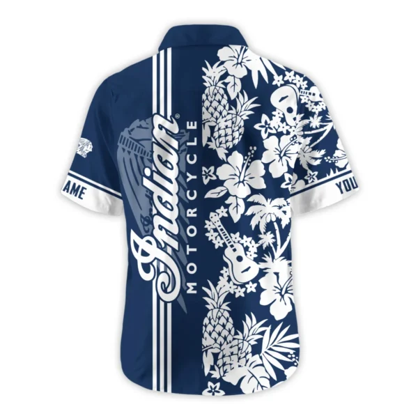 Indian Motorcycle Exclusive Logo Hawaian Shirt QTVA160425HW02IND - Navy Blue - Image 3