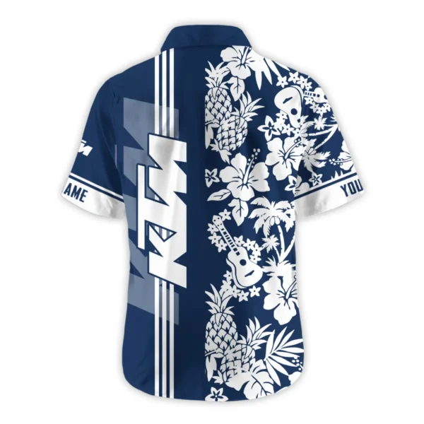 KTM Exclusive Logo Hawaian Shirt QTVA160425HW02KTM - Navy Blue - Image 3