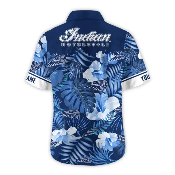 Indian Motorcycles Exclusive Logo Hawaian Shirt QTVA210425HW03IND - Navy Blue - Image 3