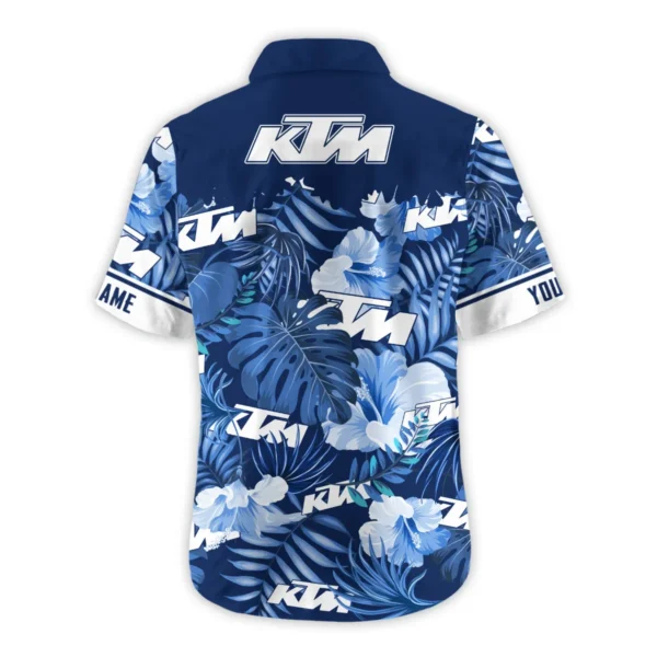 KTM Exclusive Logo Hawaian Shirt QTVA210425HW03KTM - Navy Blue - Image 3
