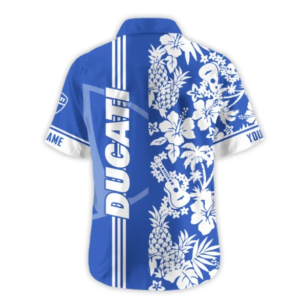 Ducati Exclusive Logo Hawaian Shirt QTVA160425HW02DUC - Royal Blue - Image 3