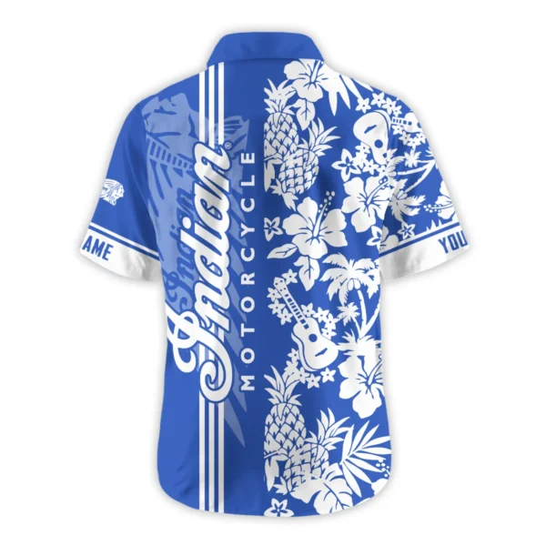 Indian Motorcycle Exclusive Logo Hawaian Shirt QTVA160425HW02IND - Royal Blue - Image 3