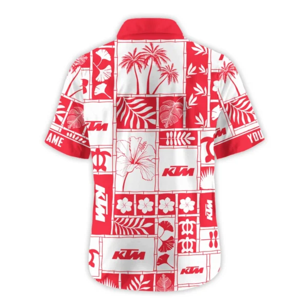 KTM Exclusive Logo Hawaian Shirt QTVA150425HWKTM - Red - Image 3